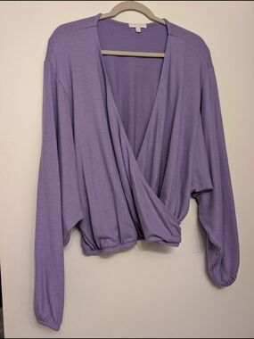 Beyond Yoga Lavender Wrap-Front Pullover
